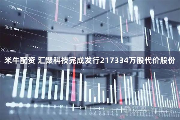 米牛配资 汇聚科技完成发行217334万股代价股份